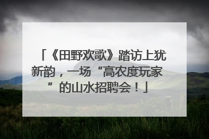 《田野欢歌》踏访上犹新韵，一场“高农度玩家”的山水招聘会！