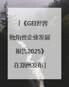 《GEI世界独角兽企业发展报告2025》在郑州发布