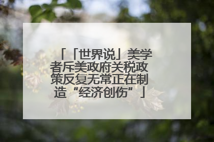「世界说」美学者斥美政府关税政策反复无常正在制造“经济创伤”