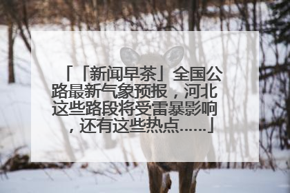 「新闻早茶」全国公路最新气象预报，河北这些路段将受雷暴影响，还有这些热点……