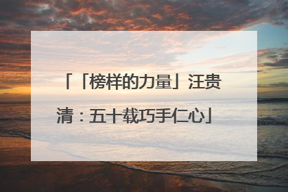 「榜样的力量」汪贵清：五十载巧手仁心