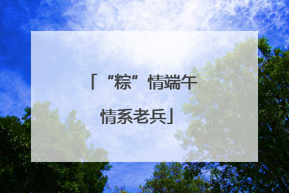 “粽”情端午 情系老兵