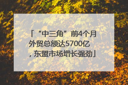 “中三角”前4个月外贸总额达5700亿，东盟市场增长强劲