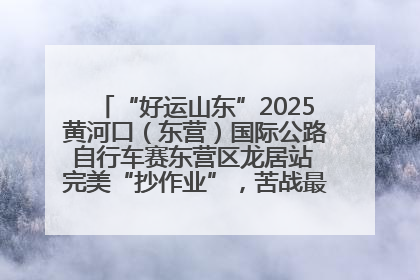 “好运山东”2025黄河口（东营）国际公路自行车赛东营区龙居站 完美“抄作业”，苦战最后时刻黄衫易主