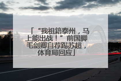 “我祖籍泰州，马上能出战！”前国脚毛剑卿自荐踢苏超，体育局回应