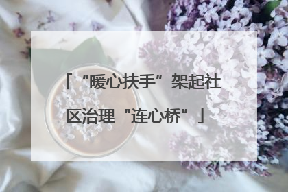 “暖心扶手”架起社区治理“连心桥”