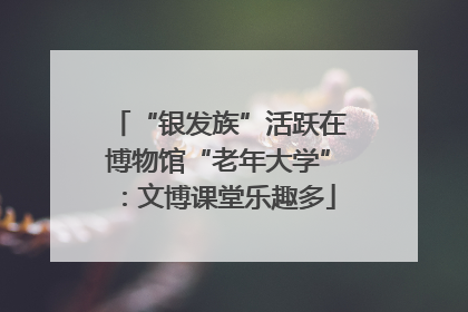 “银发族”活跃在博物馆“老年大学”：文博课堂乐趣多