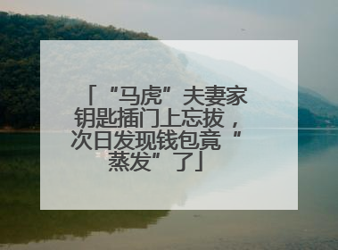 “马虎”夫妻家钥匙插门上忘拔，次日发现钱包竟“蒸发”了