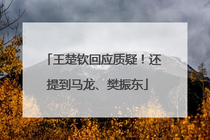 王楚钦回应质疑！还提到马龙、樊振东