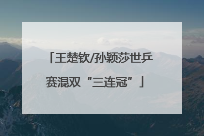 王楚钦/孙颖莎世乒赛混双“三连冠”