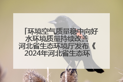 环境空气质量稳中向好 水环境质量持续改善 河北省生态环境厅发布《2024年河北省生态环境状况公报》