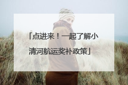 点进来！一起了解小清河航运奖补政策