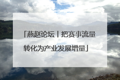 燕赵论坛丨把赛事流量转化为产业发展增量