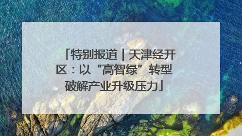 特别报道｜天津经开区：以“高智绿”转型破解产业升级压力