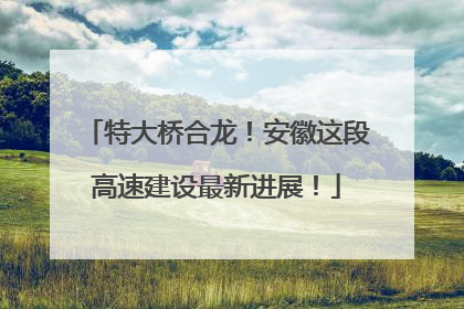 特大桥合龙！安徽这段高速建设最新进展！