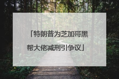 特朗普为芝加哥黑帮大佬减刑引争议