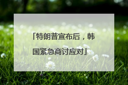 特朗普宣布后，韩国紧急商讨应对