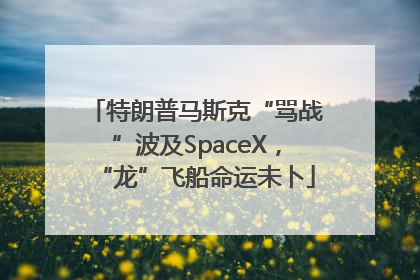 特朗普马斯克“骂战”波及SpaceX，“龙”飞船命运未卜