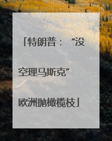 特朗普：“没空理马斯克” 欧洲抛橄榄枝