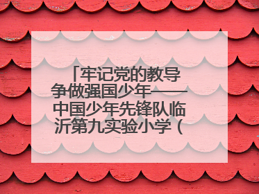 牢记党的教导 争做强国少年——中国少年先锋队临沂第九实验小学（北校区）第三次代表大会胜利召开