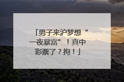 男子来沪梦想“一夜暴富”！真中彩票了？拘！