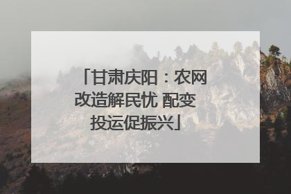 甘肃庆阳：农网改造解民忧 配变投运促振兴