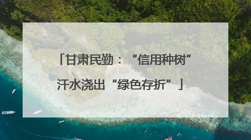 甘肃民勤：“信用种树” 汗水浇出“绿色存折”