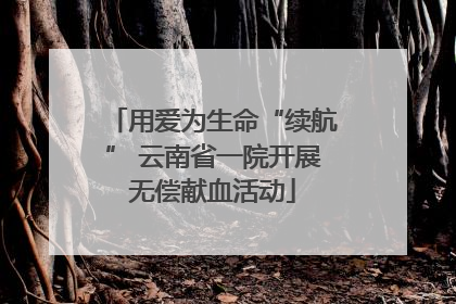 用爱为生命“续航” 云南省一院开展无偿献血活动