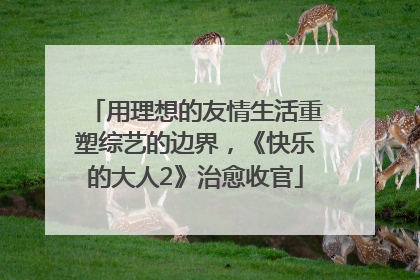 用理想的友情生活重塑综艺的边界，《快乐的大人2》治愈收官