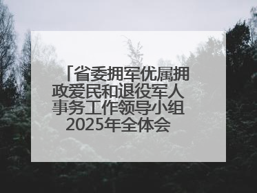 省委拥军优属拥政爱民和退役军人事务工作领导小组2025年全体会议召开