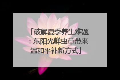 破解夏季养生难题：东阳光鲜虫草带来温和平补新方式