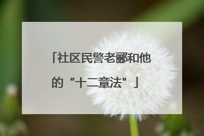 社区民警老郦和他的“十二章法”