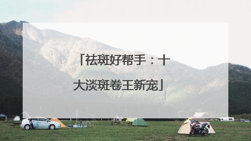 祛斑好帮手：十大淡斑卷王新宠