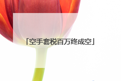 空手套税百万终成空