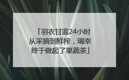 羽衣甘蓝24小时从采摘到鲜榨，瑞幸终于做起了果蔬茶