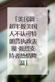 美民调：超半数美国人不认可特朗普执政表现 强烈支持者热情降温