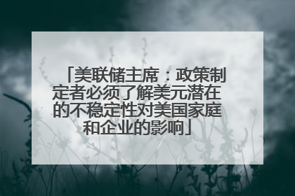 美联储主席：政策制定者必须了解美元潜在的不稳定性对美国家庭和企业的影响