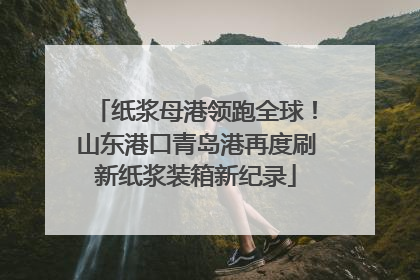 纸浆母港领跑全球！山东港口青岛港再度刷新纸浆装箱新纪录