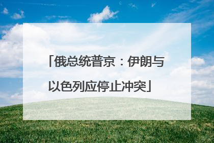 俄总统普京：伊朗与以色列应停止冲突