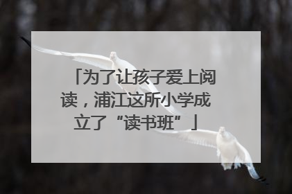 为了让孩子爱上阅读，浦江这所小学成立了“读书班”