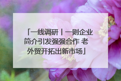 一线调研丨一则企业简介引发强强合作 老外贸开拓出新市场