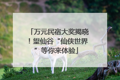 万元民宿大奖揭晓！望仙谷“仙侠世界”等你来体验