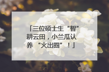 三位硕士生“智” 耕云田，小兰瓜认养 “火出圈”！