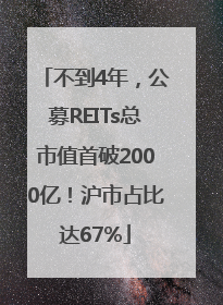 不到4年，公募REITs总市值首破2000亿！沪市占比达67%