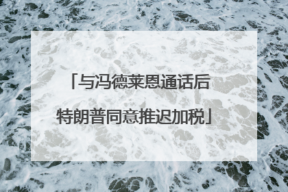 与冯德莱恩通话后 特朗普同意推迟加税