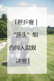世乒赛｜“莎头”组合闯入混双决赛