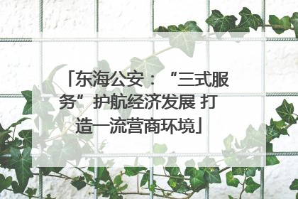 东海公安：“三式服务”护航经济发展 打造一流营商环境