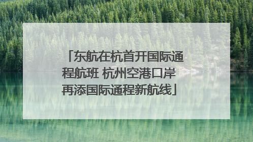 东航在杭首开国际通程航班 杭州空港口岸再添国际通程新航线