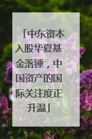 中东资本入股华夏基金落锤，中国资产的国际关注度正升温