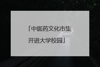 中医药文化市集开进大学校园